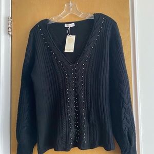 NWT Ramy Brook Black Claude Sweater Size M
